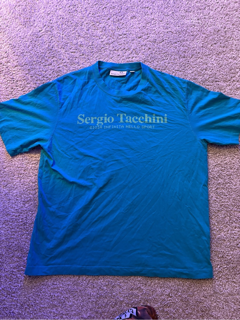 Sergio Tacchini Teal Crewneck Logo Tee